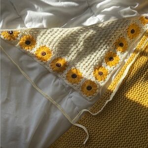 Hand woven crochet boho bandana